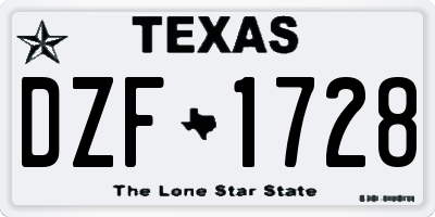 TX license plate DZF1728
