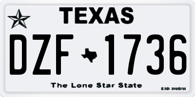 TX license plate DZF1736