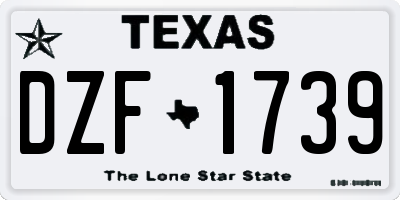 TX license plate DZF1739