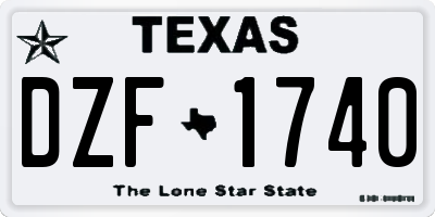 TX license plate DZF1740