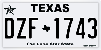 TX license plate DZF1743