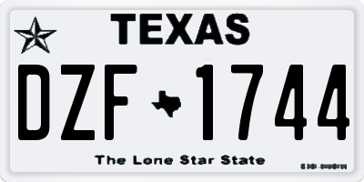 TX license plate DZF1744