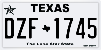 TX license plate DZF1745