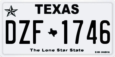 TX license plate DZF1746