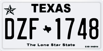 TX license plate DZF1748