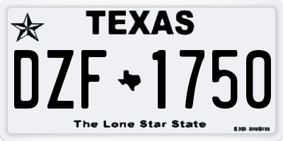 TX license plate DZF1750