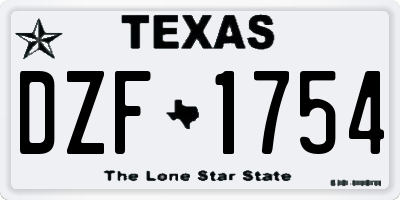 TX license plate DZF1754