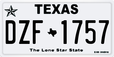 TX license plate DZF1757