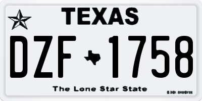 TX license plate DZF1758