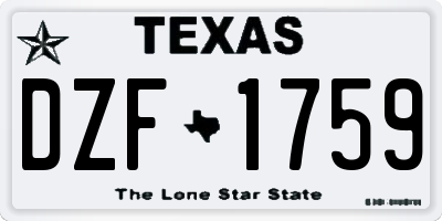 TX license plate DZF1759