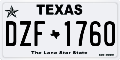 TX license plate DZF1760