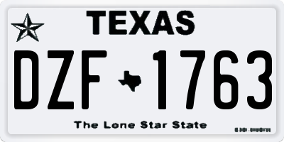 TX license plate DZF1763