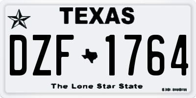 TX license plate DZF1764