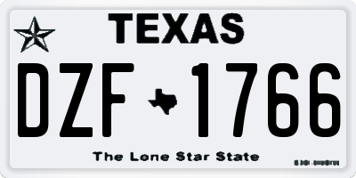 TX license plate DZF1766