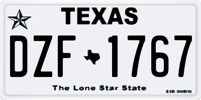 TX license plate DZF1767