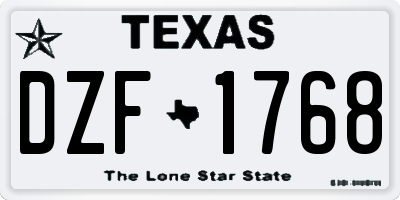TX license plate DZF1768