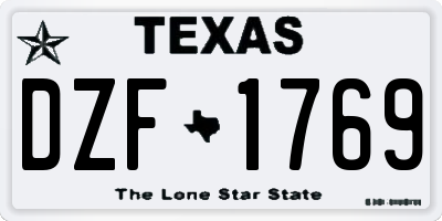 TX license plate DZF1769