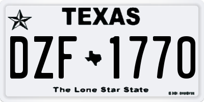 TX license plate DZF1770