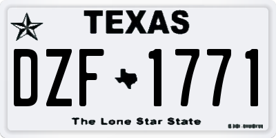 TX license plate DZF1771