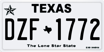 TX license plate DZF1772