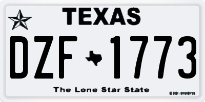 TX license plate DZF1773