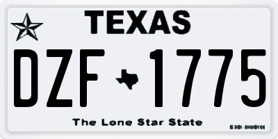 TX license plate DZF1775