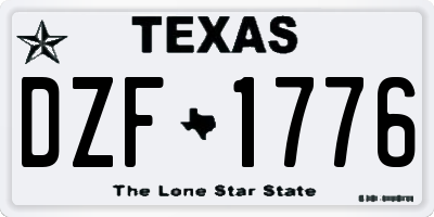 TX license plate DZF1776