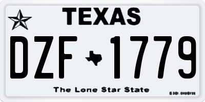 TX license plate DZF1779