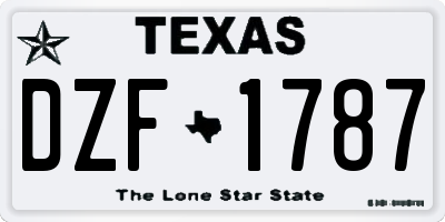 TX license plate DZF1787