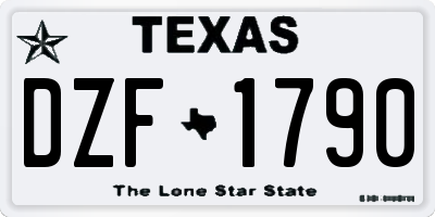 TX license plate DZF1790