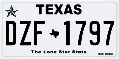 TX license plate DZF1797