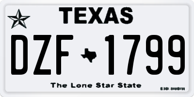 TX license plate DZF1799