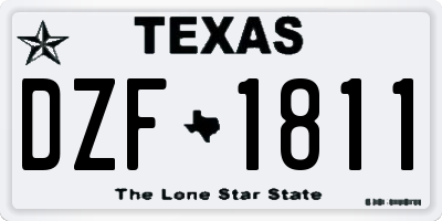 TX license plate DZF1811