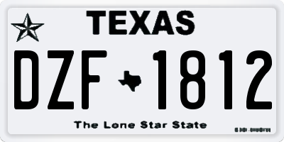 TX license plate DZF1812