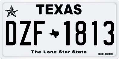 TX license plate DZF1813
