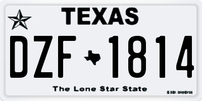 TX license plate DZF1814