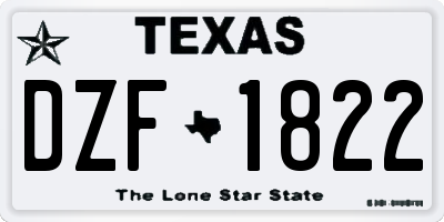 TX license plate DZF1822
