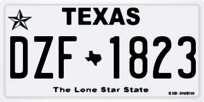 TX license plate DZF1823