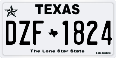 TX license plate DZF1824