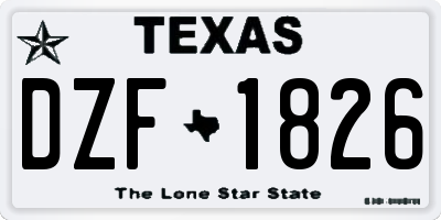 TX license plate DZF1826