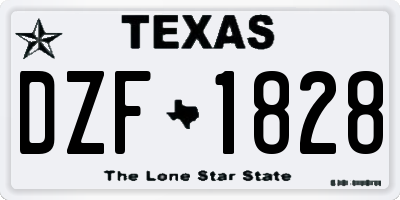 TX license plate DZF1828