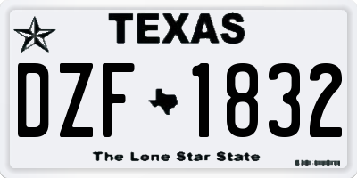 TX license plate DZF1832