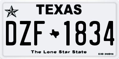 TX license plate DZF1834