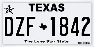 TX license plate DZF1842