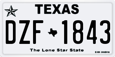 TX license plate DZF1843