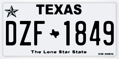 TX license plate DZF1849