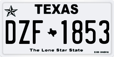 TX license plate DZF1853