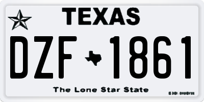 TX license plate DZF1861