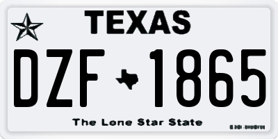 TX license plate DZF1865