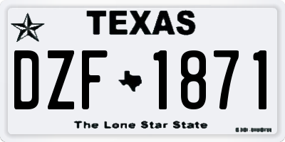 TX license plate DZF1871